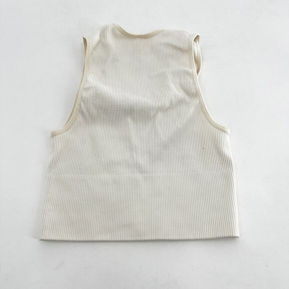 Urban Outfitters Cream  V-Neck Crop Tank Top S - Picture 3 of 4